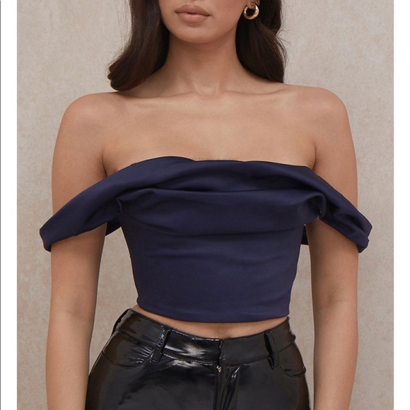 House of CB Tops - House of CB Carella satin draped corset top